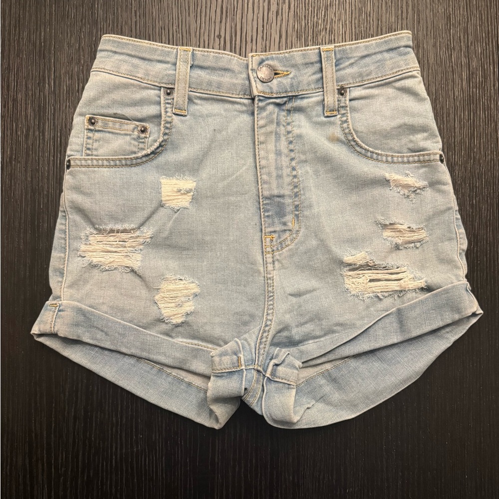 Carmar Light Blue Ripped Jean Shorts